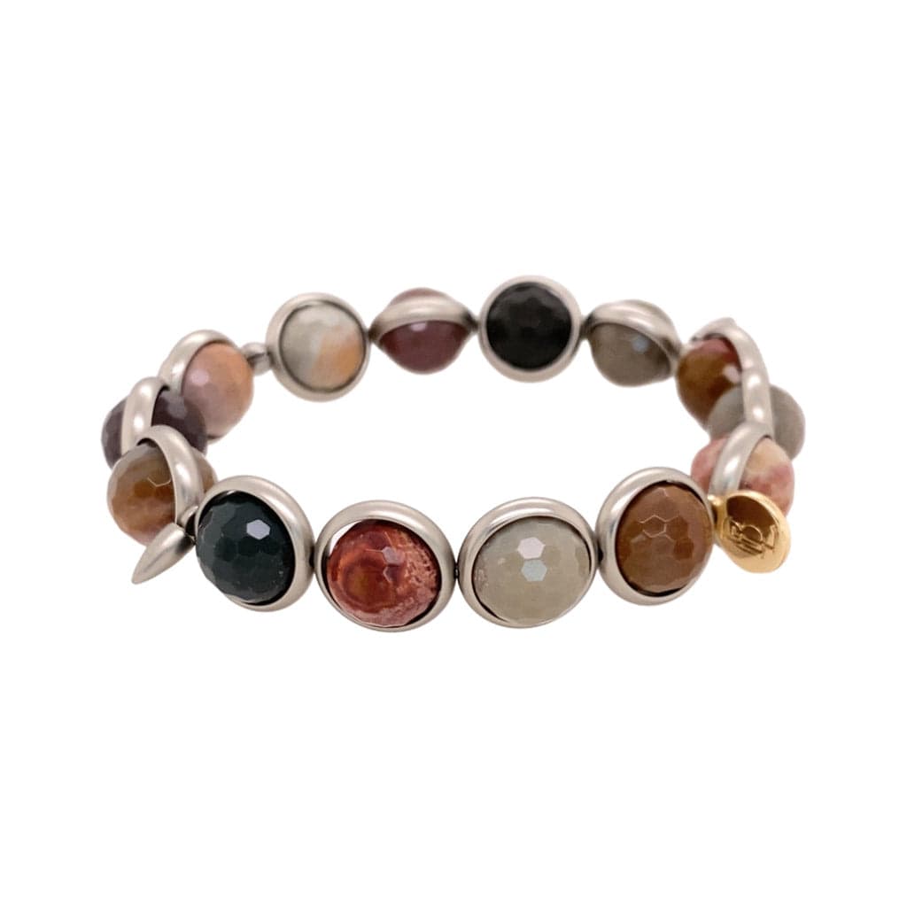 BRETT LAUREN BRACELETS Landscape Jasper Gemstone Bead Bracelet 10 mm
