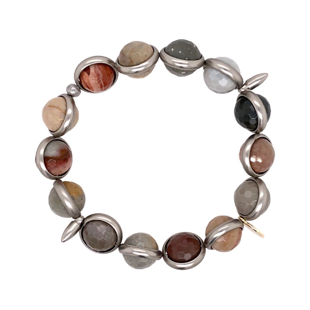 BRETT LAUREN BRACELETS Landscape Jasper Gemstone Bead Bracelet 10 mm