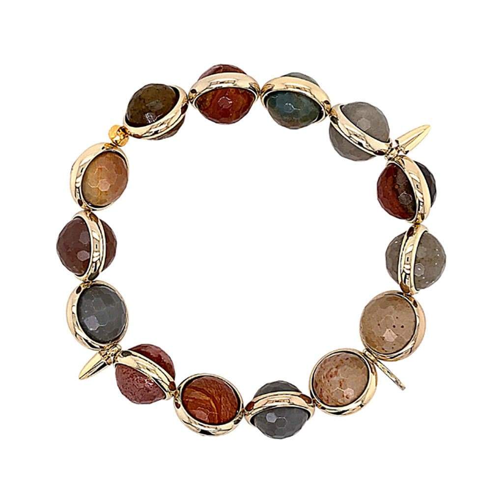 BRETT LAUREN BRACELETS Landscape Jasper Gemstone Bead Bracelet 10 mm
