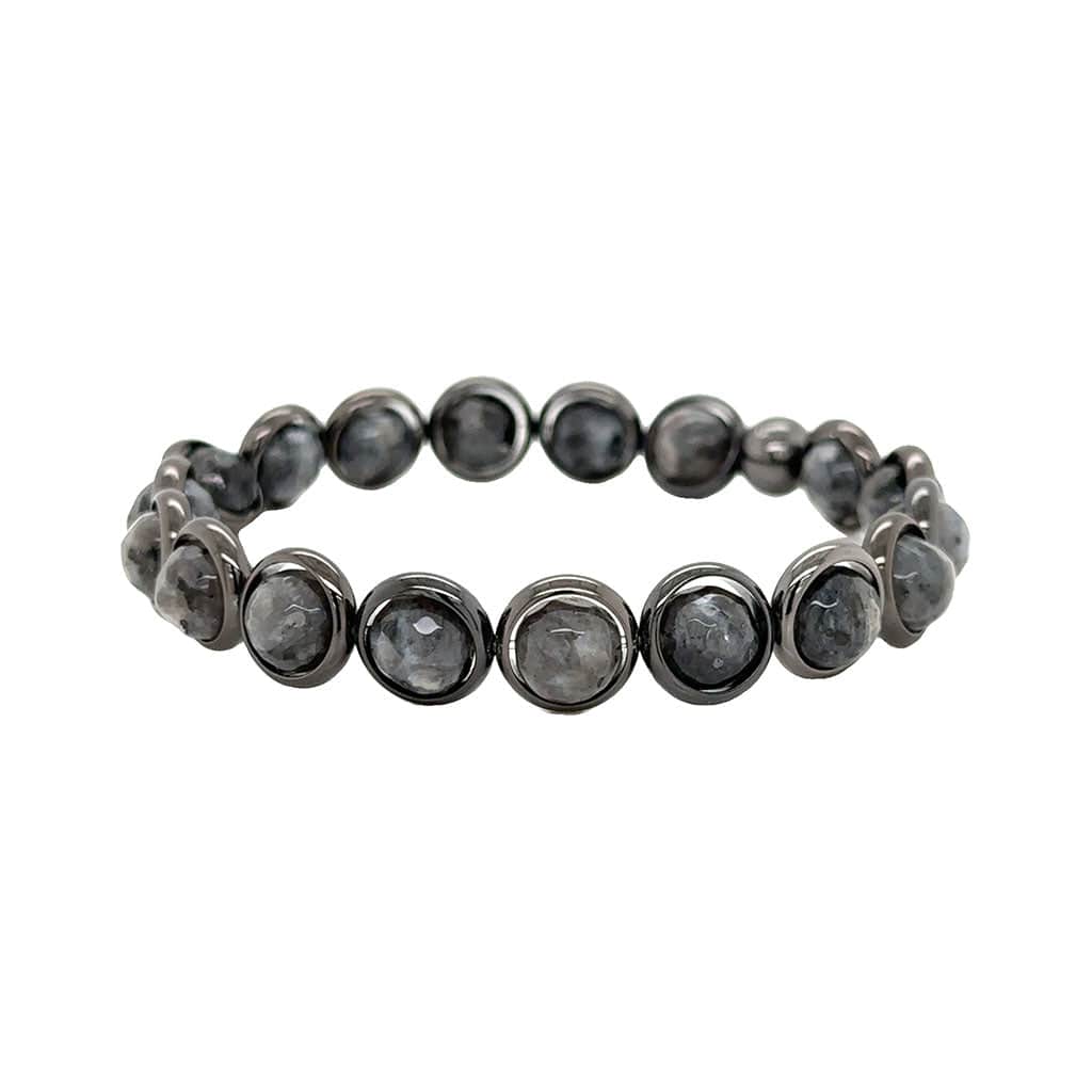BRETT LAUREN BRACELETS Larvikite Beaded Bracelet (men's) 8 mm