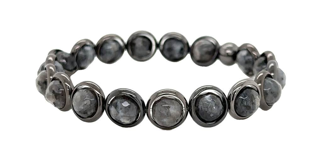 BRETT LAUREN BRACELETS Larvikite Beaded Bracelet (men's) 8 mm