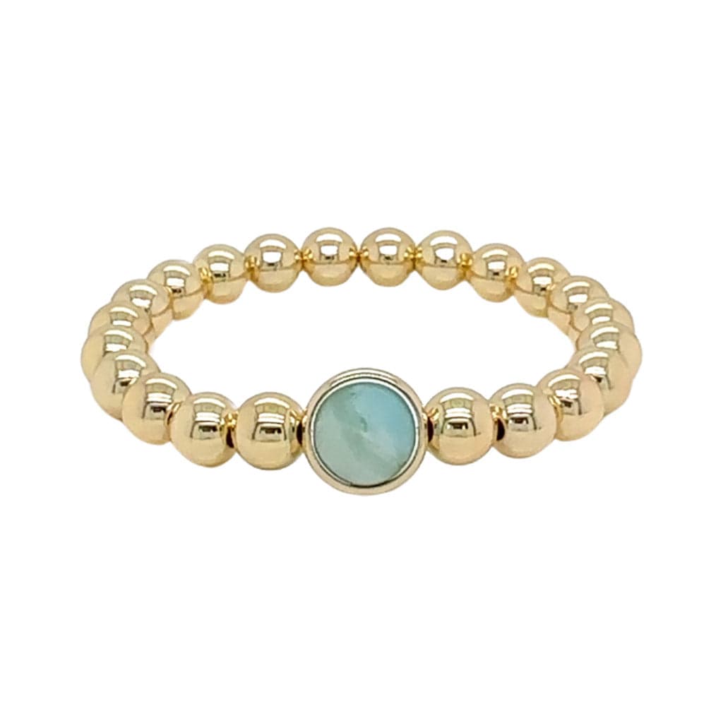 BRETT LAUREN Bracelets Matte Amazonite Single Gemstone Bead Bracelet