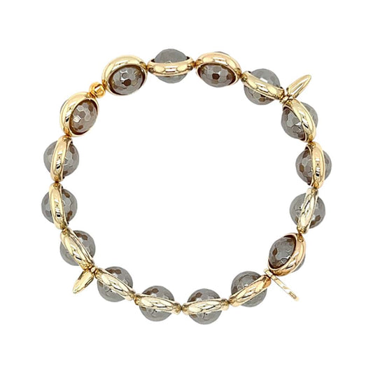 BRETT LAUREN Bracelets Mystic Dark Champagne Agate Gemstone Bead Bracelet