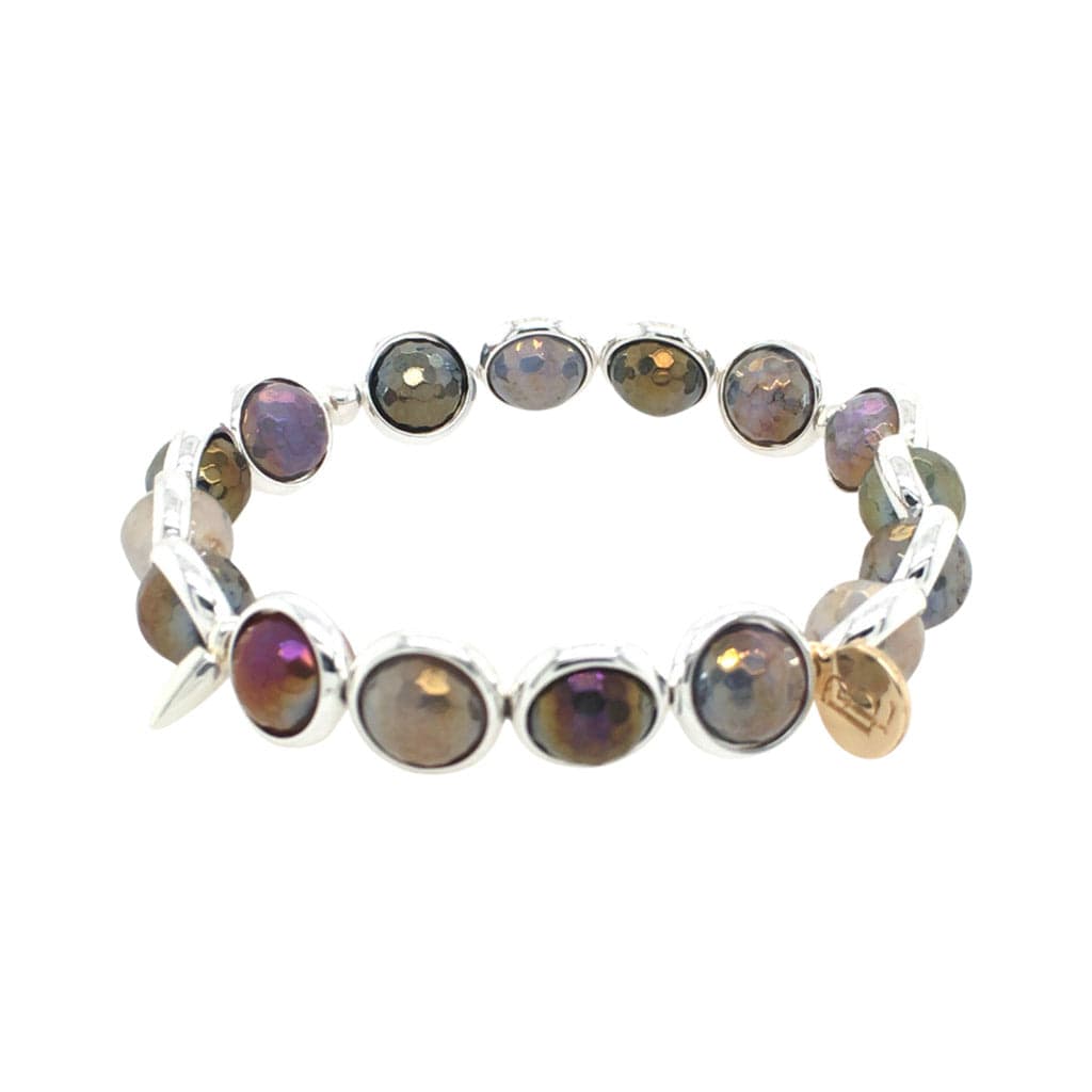 BRETT LAUREN Bracelets Mystic Indian Agate Gemstone Bead Bracelet
