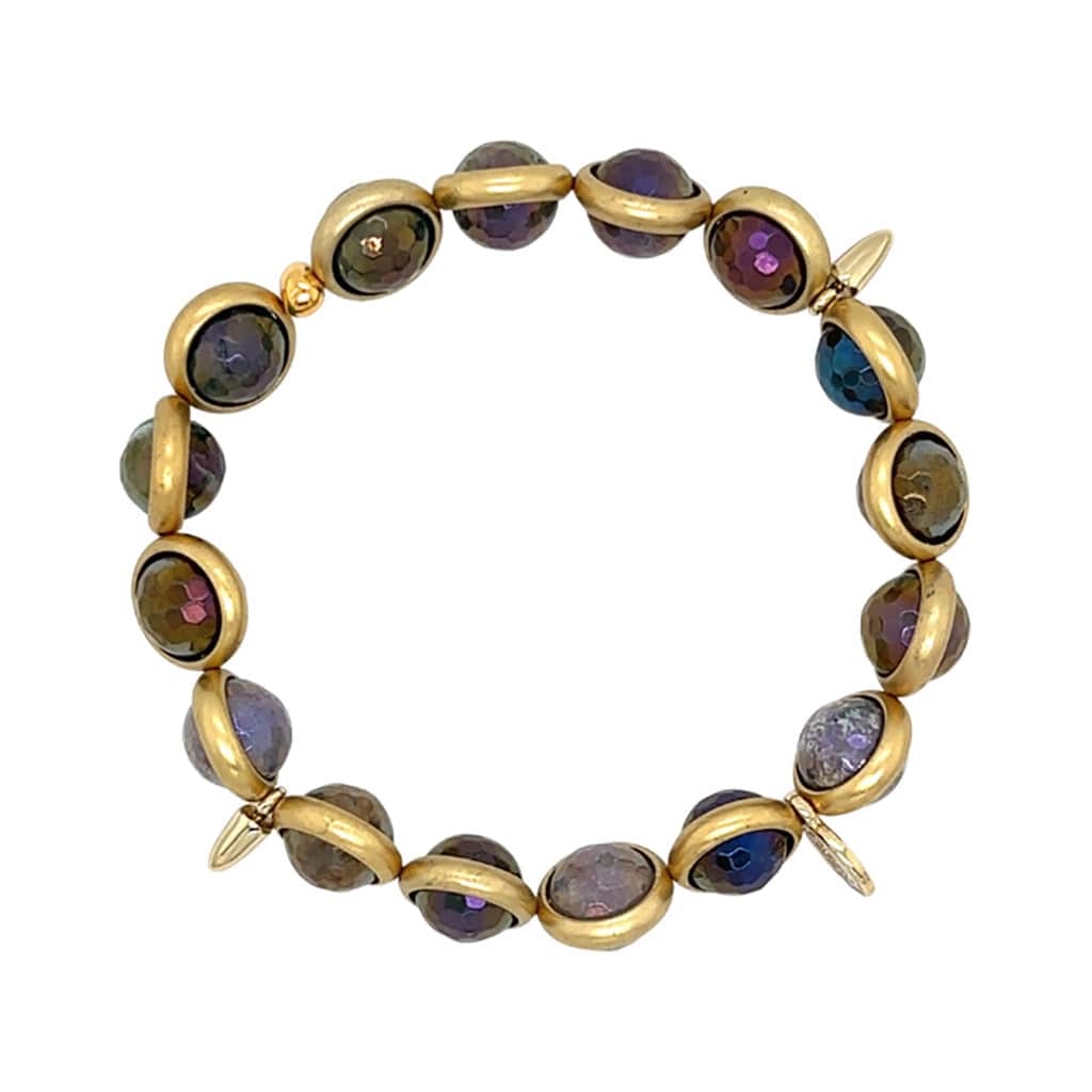 BRETT LAUREN Bracelets Mystic Indian Agate Gemstone Bead Bracelet