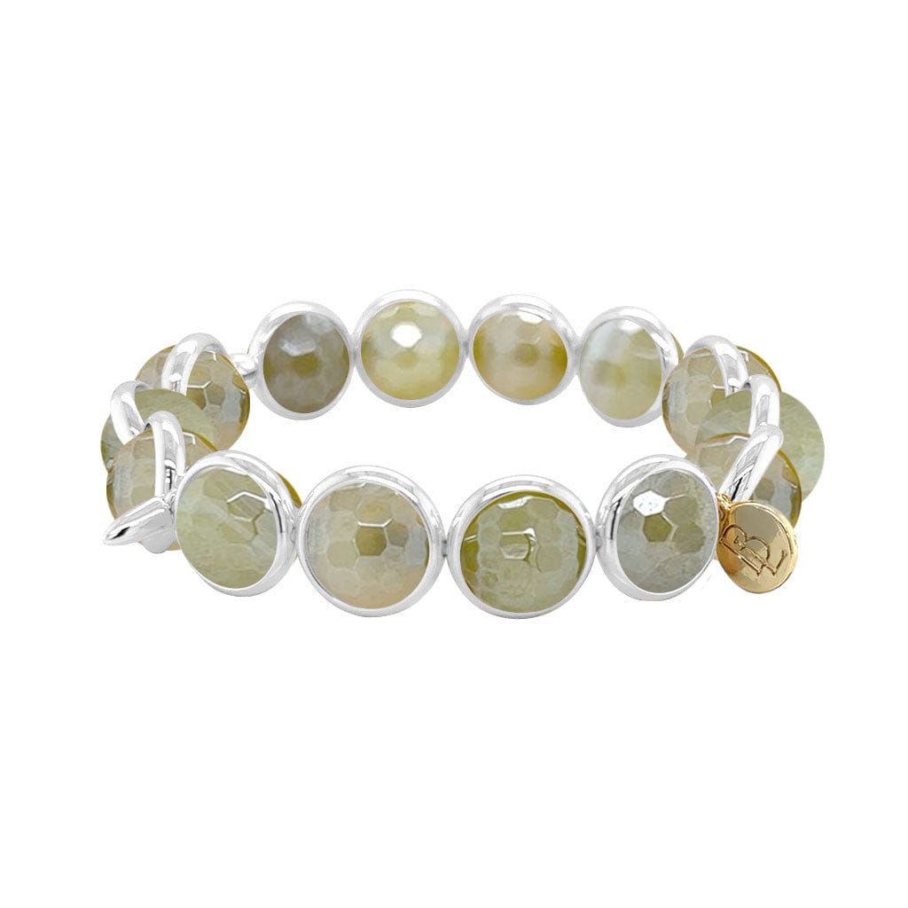 BRETT LAUREN BRACELETS Mystic Olive Agate Gemstone Bead Bracelet 10 mm