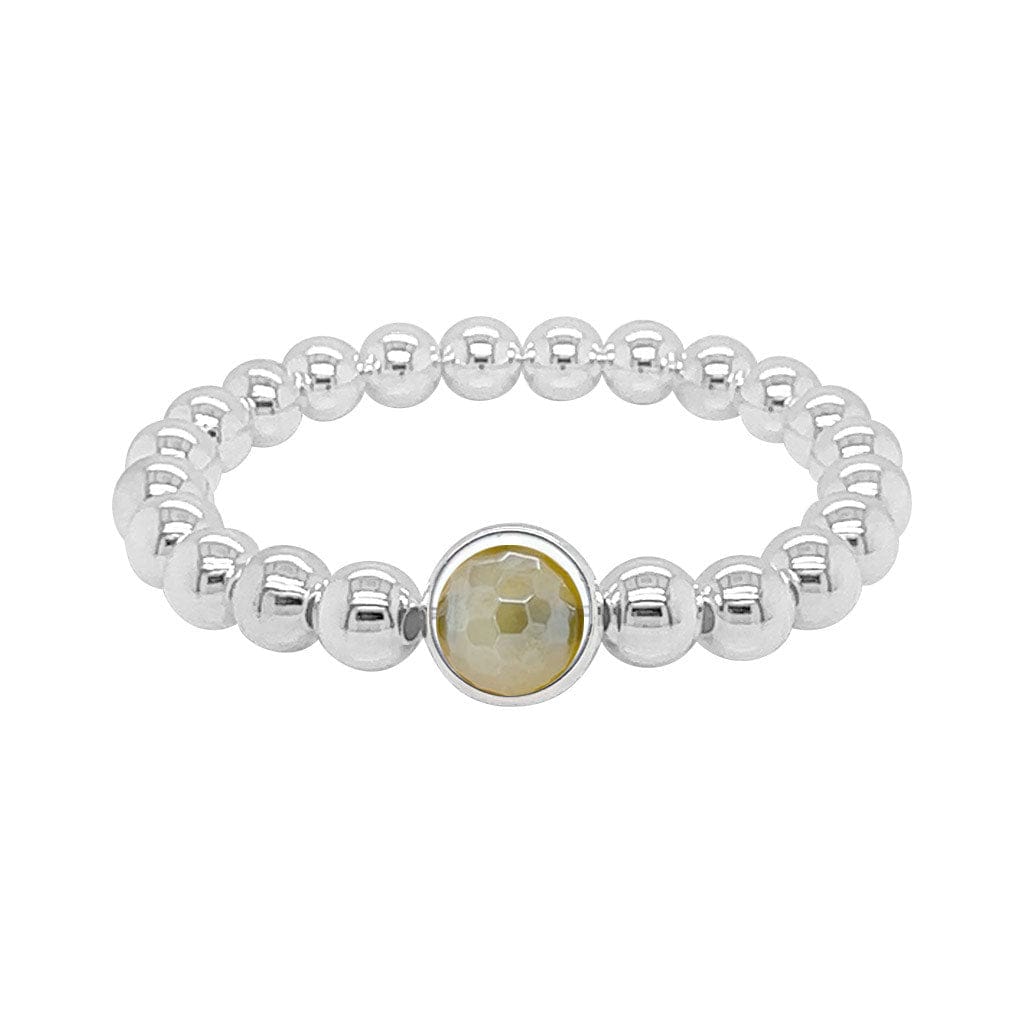 BRETT LAUREN BRACELETS Mystic Olive Agate Single Gemstone Bead Bracelet