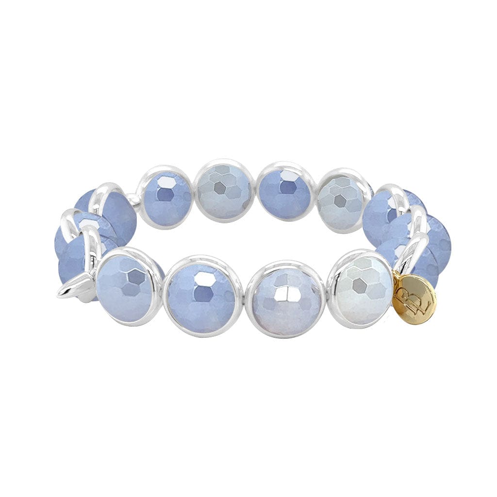 BRETT LAUREN BRACELETS Mystic Peri-blue Agate Gemstone Bead Bracelet 10 mm