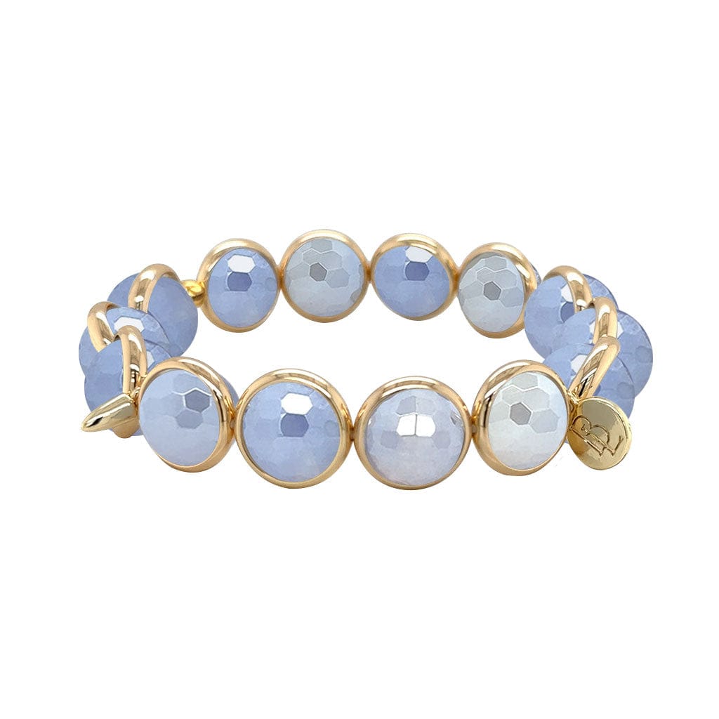 BRETT LAUREN BRACELETS Mystic Peri-blue Agate Gemstone Bead Bracelet 10 mm