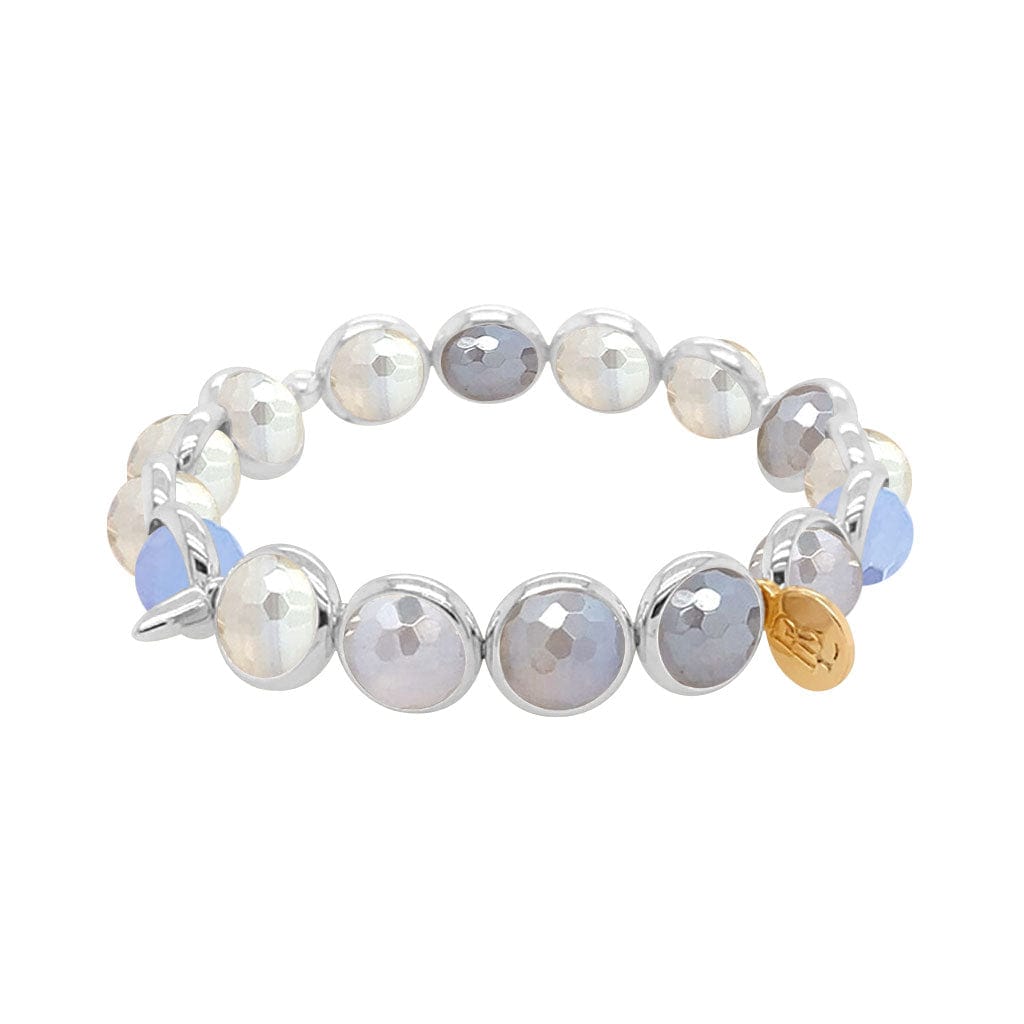 BRETT LAUREN BRACELETS Mystic Peri-blue Agate Gemstone Bead Bracelet 8 mm