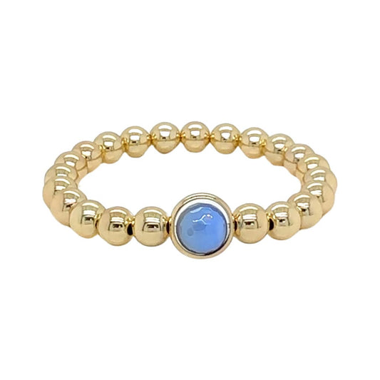 BRETT LAUREN Bracelets Mystic Peri-blue Agate Single Gemstone Bead Bracelet