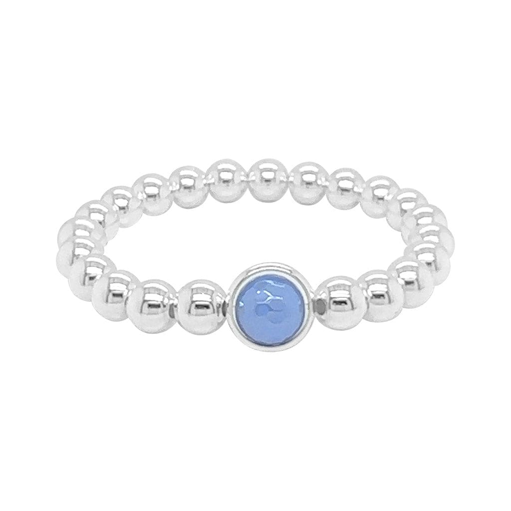BRETT LAUREN Bracelets Mystic Peri-blue Agate Single Gemstone Bead Bracelet