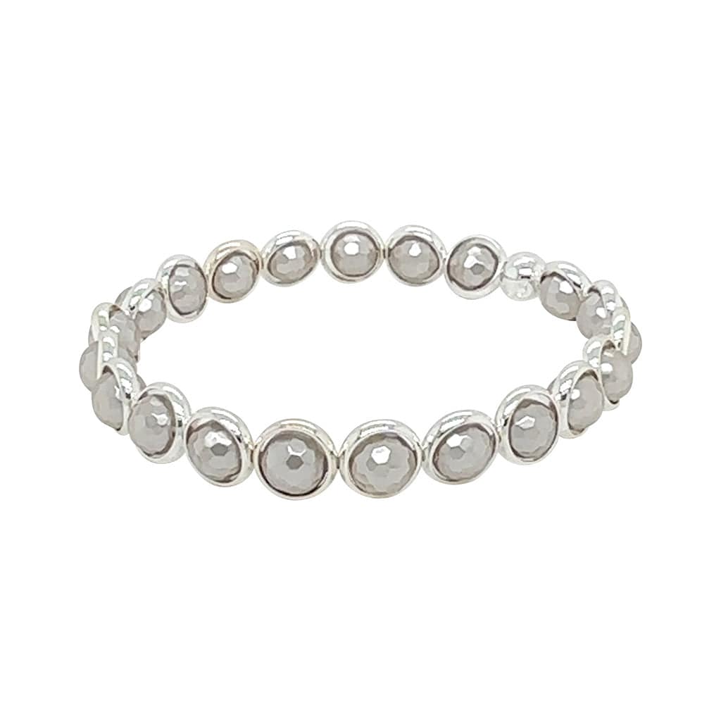 BRETT LAUREN BRACELETS Mystic Silver-grey Agate mini Gemstone Bead Bracelet