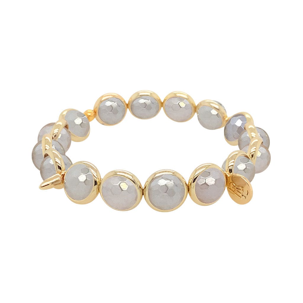 BRETT LAUREN BRACELETS Mystic White Agate Gemstone Bead Bracelet 8 mm