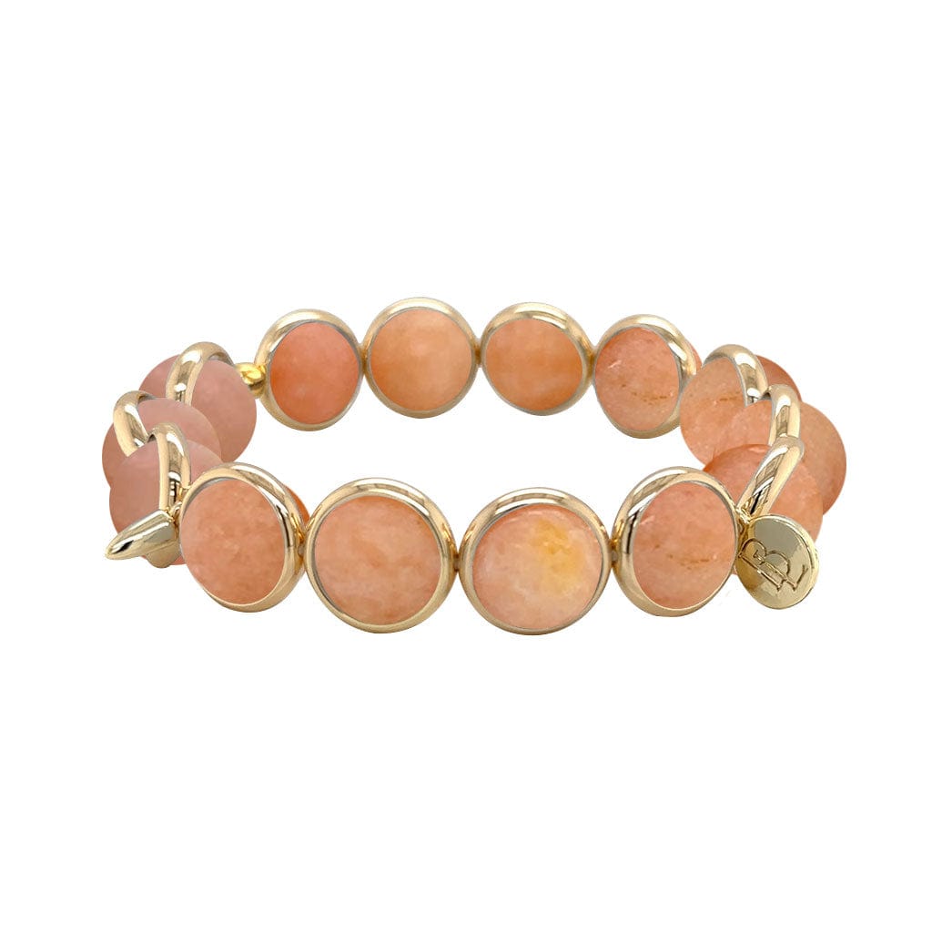 BRETT LAUREN BRACELETS Orange Calcite Gemstone Bead Bracelet 10 mm