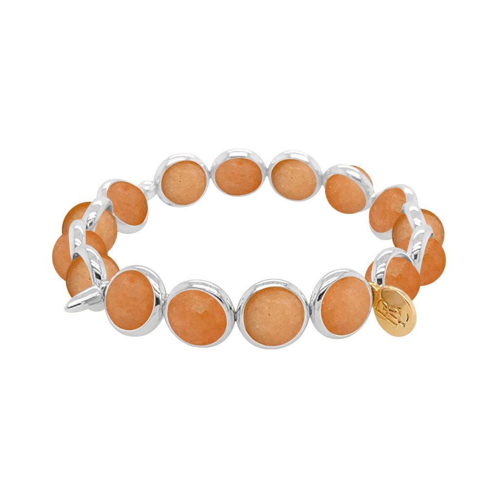 BRETT LAUREN BRACELETS Orange Calcite Gemstone Bead Bracelet 8 mm