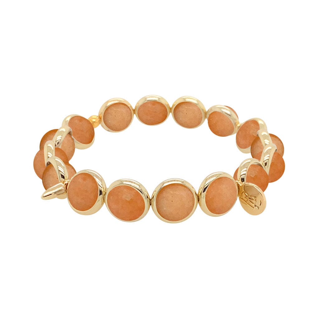 BRETT LAUREN BRACELETS Orange Calcite Gemstone Bead Bracelet 8 mm