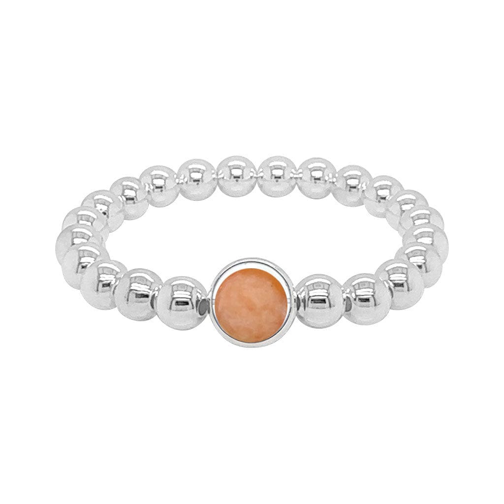 BRETT LAUREN BRACELETS Orange Calcite Single Gemstone Bead Bracelet