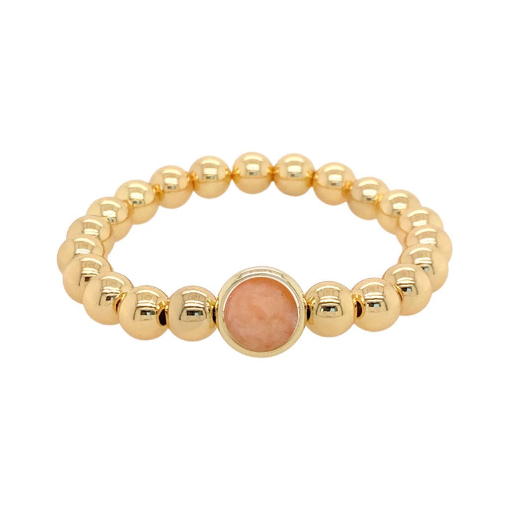 BRETT LAUREN BRACELETS Orange Calcite Single Gemstone Bead Bracelet