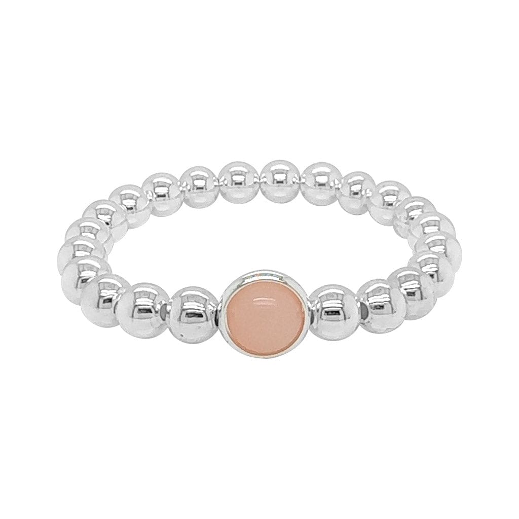 BRETT LAUREN Bracelets Peach Jade Single Gemstone Bead Bracelet