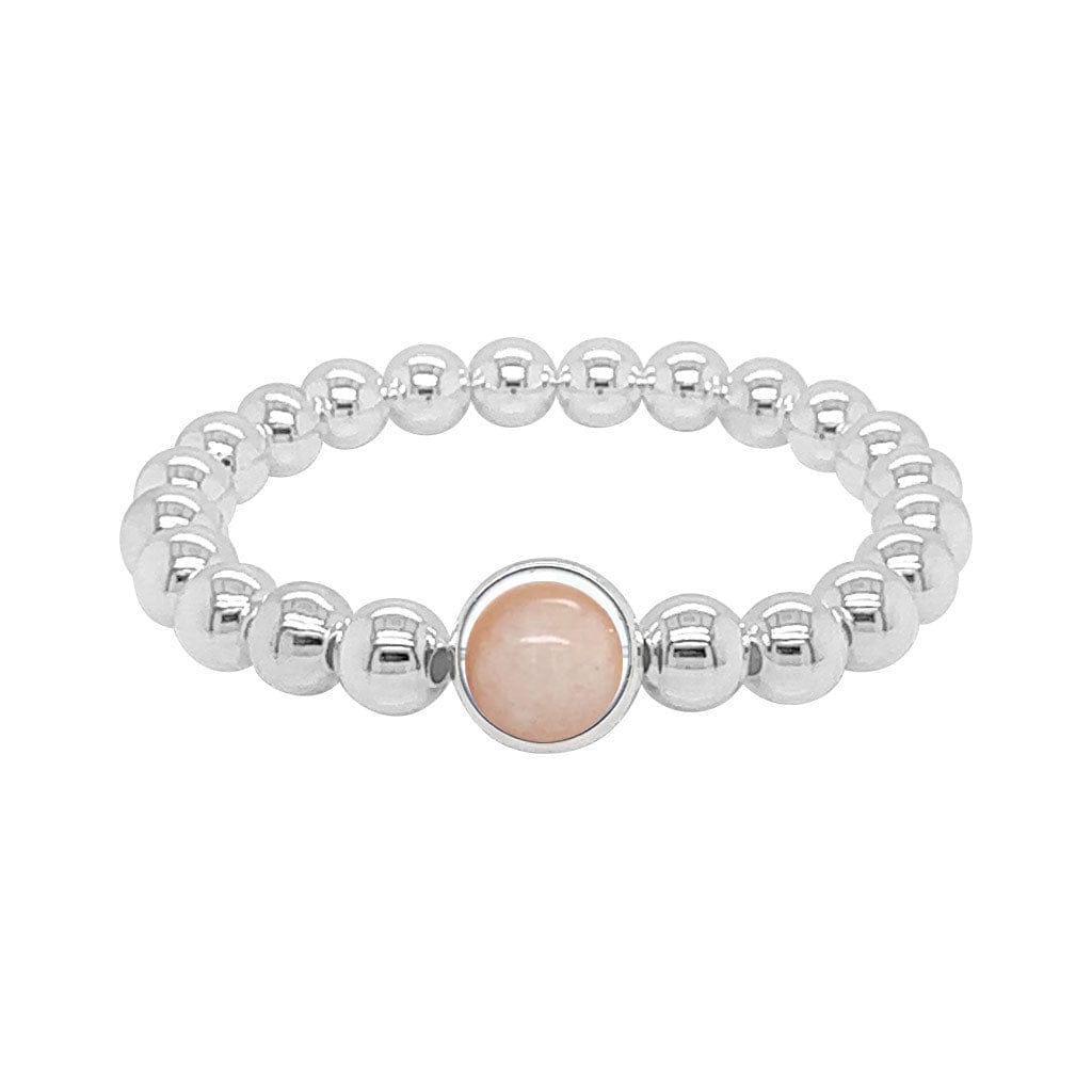 BRETT LAUREN BRACELETS Peach Jade Single Gemstone Bead Bracelet 8 mm