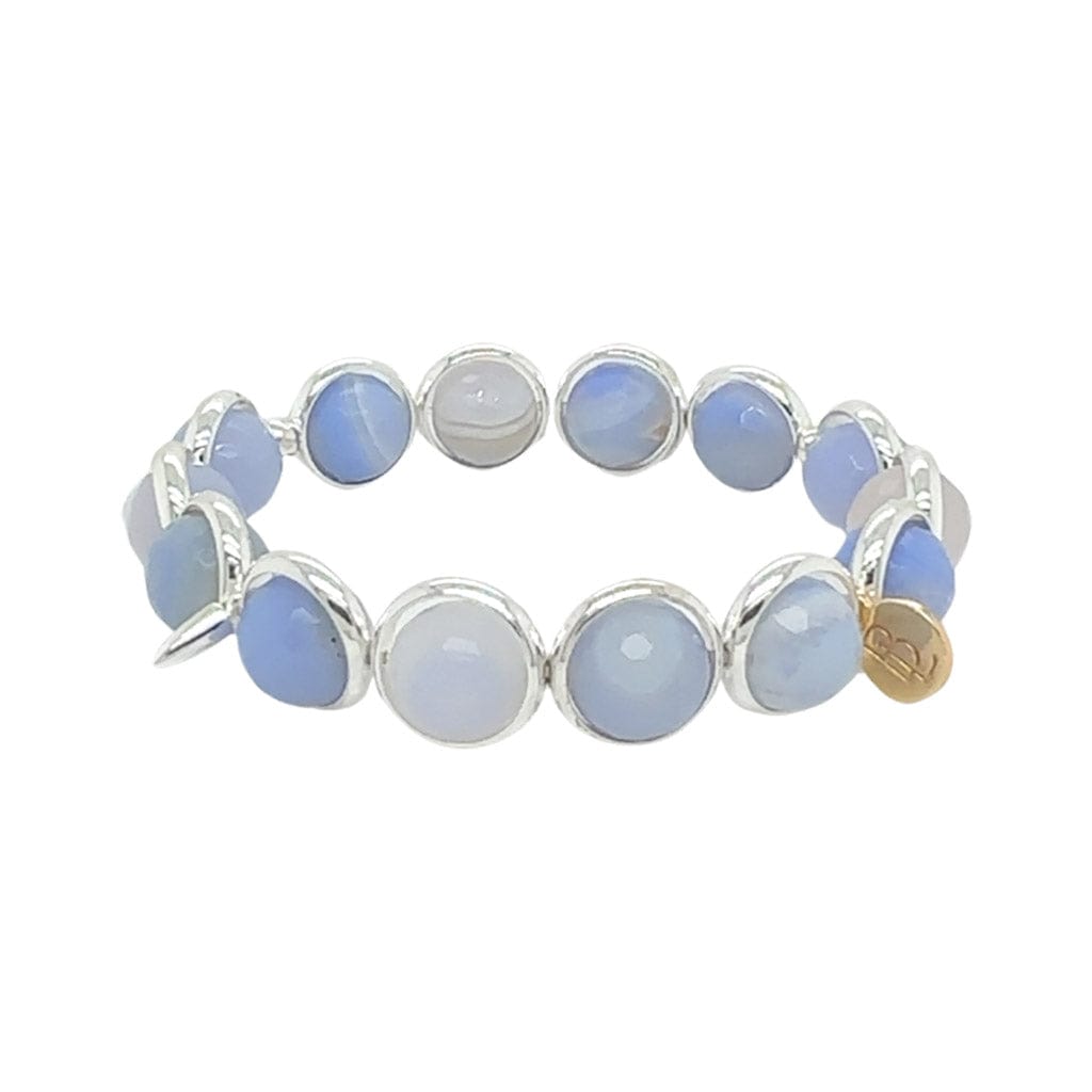 BRETT LAUREN BRACELETS Peri-blue Agate Gemstone Bead Bracelet