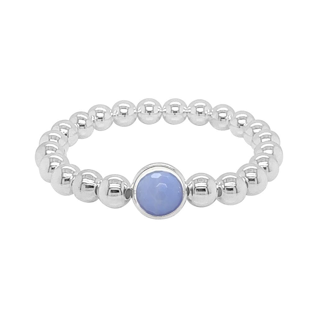 BRETT LAUREN BRACELETS Peri-blue Agate Single Gemstone Bead Bracelet