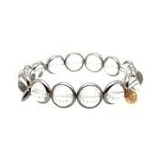 BRETT LAUREN Bracelets Pewter / S/M Clear Quartz Gemstone Bead Bracelet 10 mm