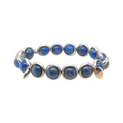 BRETT LAUREN Bracelets Pewter / S/M Lapis Gemstone Bead Bracelet 8 mm