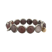 BRETT LAUREN Bracelets Pewter / S/M Madagascar Rose Quartz Gemstone Bead Bracelet