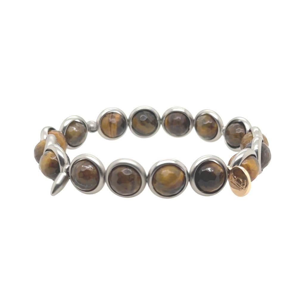 M Tiger Eye Gemstone Bead Bracelet 8 mm