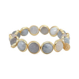 Rainbow Moonstone Gemstone Bead Bracelet 10 mm