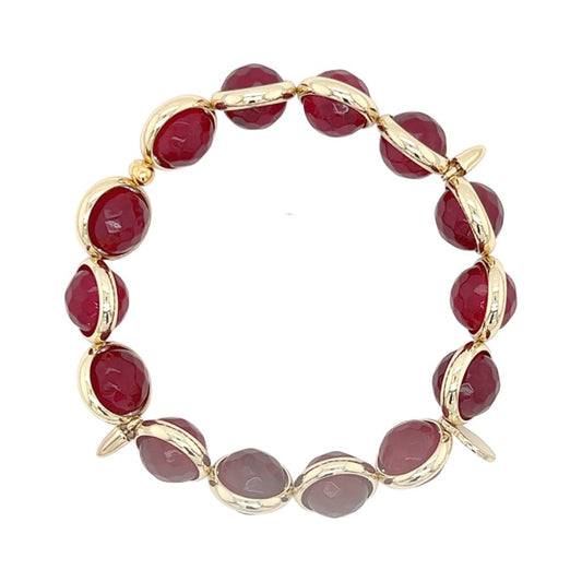 BRETT LAUREN Bracelets Red Agate Gemstone Bead Bracelet