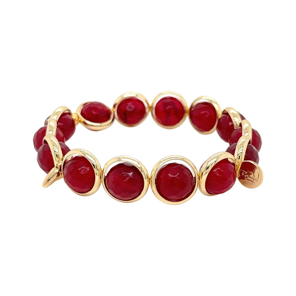 BRETT LAUREN Bracelets Red Agate Gemstone Bead Bracelet