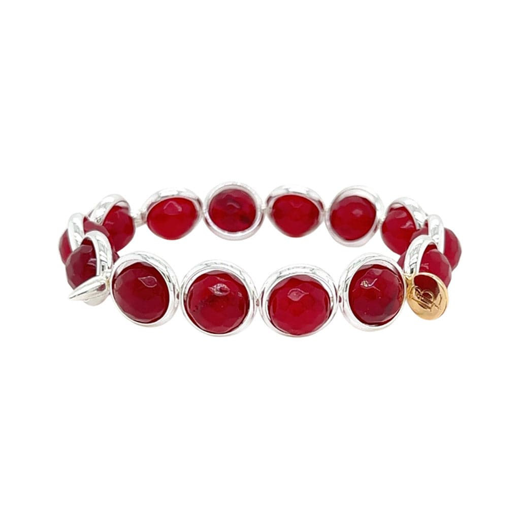 BRETT LAUREN Bracelets Red Agate Gemstone Bead Bracelet