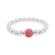 BRETT LAUREN Bracelets Rhodochrisite Jade Single Gemstone Bead Bracelet