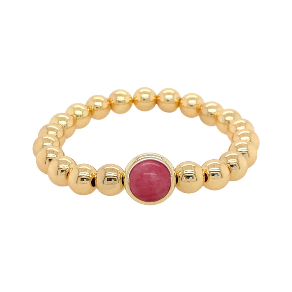 BRETT LAUREN BRACELETS Rhodochrisite Jade Single Gemstone Bead Bracelet 8 mm