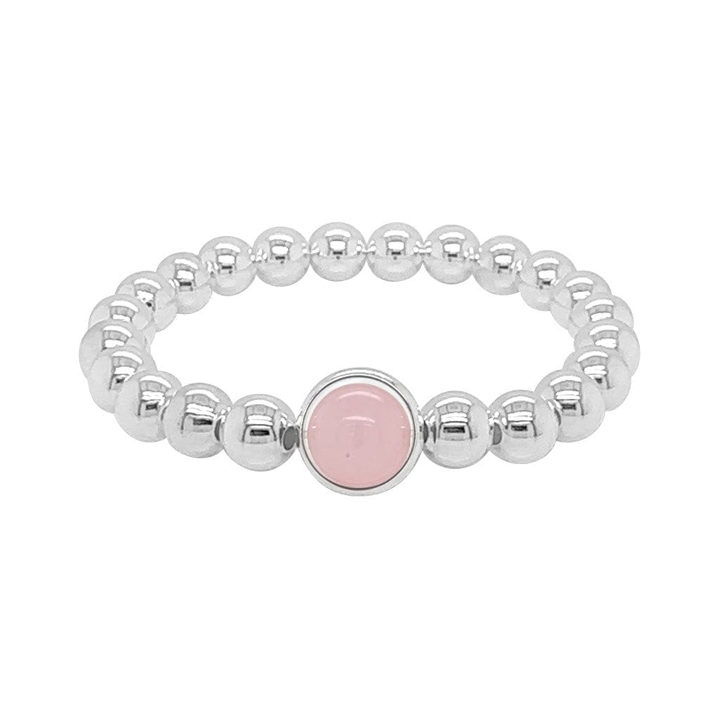 BRETT LAUREN BRACELETS Rose Quartz Single Gemstone Bead Bracelet 8 mm