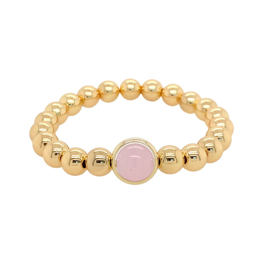 BRETT LAUREN BRACELETS Rose Quartz Single Gemstone Bead Bracelet 8 mm