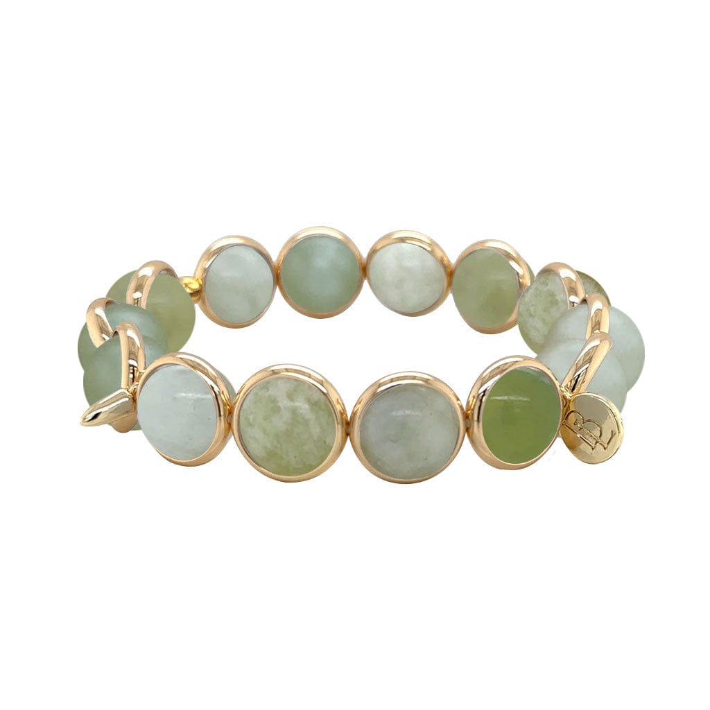 BRETT LAUREN BRACELETS Serpentine Jade Gemstone Bead Bracelet 10 mm