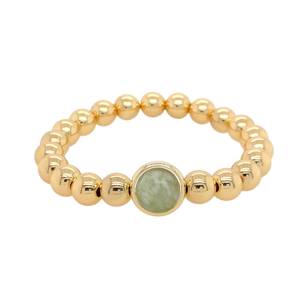 BRETT LAUREN BRACELETS Serpentine Jade Single Gemstone Bead Bracelet