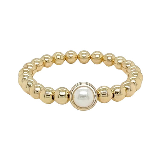 BRETT LAUREN Bracelets Shell Pearl Single Gemstone Bead Bracelet