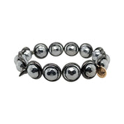 BRETT LAUREN Bracelets Silver Hematite Gemstone Bead Bracelet 10 mm