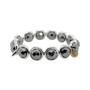 BRETT LAUREN Bracelets Silver Hematite Gemstone Bead Bracelet 10 mm