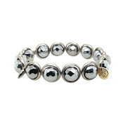 BRETT LAUREN Bracelets Silver Hematite Gemstone Bead Bracelet 10 mm