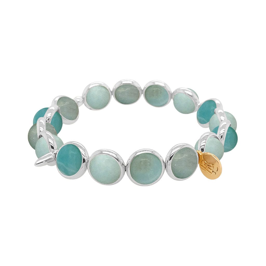 M Amazonite Gemstone Bead Bracelet  8 mm