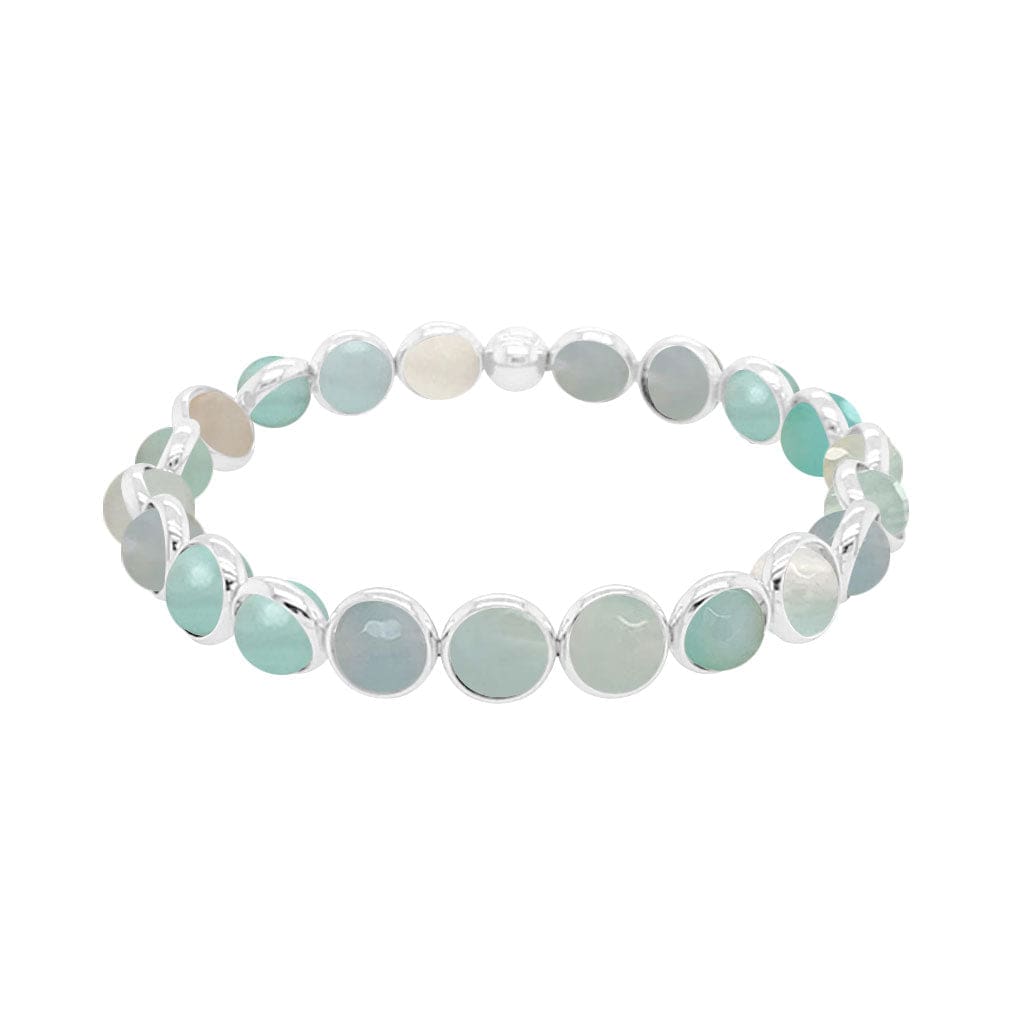 M Aqua Agate Mini Gemstone Bead Bracelet 6 mm (website only)