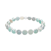 BRETT LAUREN Bracelets Silver / S/M Aqua Agate Mini Gemstone Bead Bracelet 6 mm (website only)