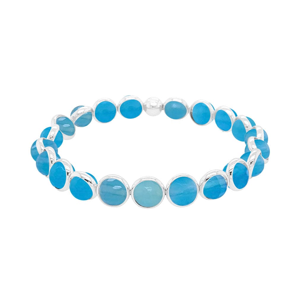 M Bright Blue Agate Mini Gemstone Bead Bracelet 6 mm (website only)