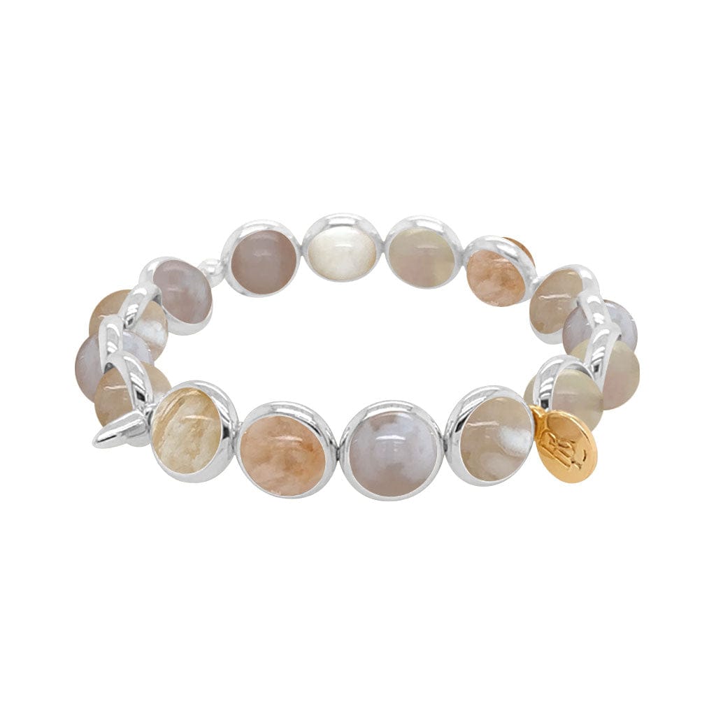 M Cherry Blossom Agate Gemstone Bead Bracelet  8 mm